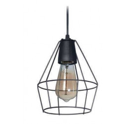 Colgante SAN JUSTO CARDALES mini jaula diamante para 1 luz E27 negro