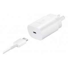 Cargador original SAMSUNG USB-C 25W carga rápida blanco con cable