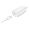 Cargador original SAMSUNG USB-C 25W carga rápida blanco con cable