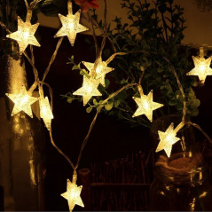Luces de navidad tira led 28 estrellas blanco cálido