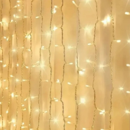 Luces de navidad lluvia 300 led blanco cálido 3x3 metros