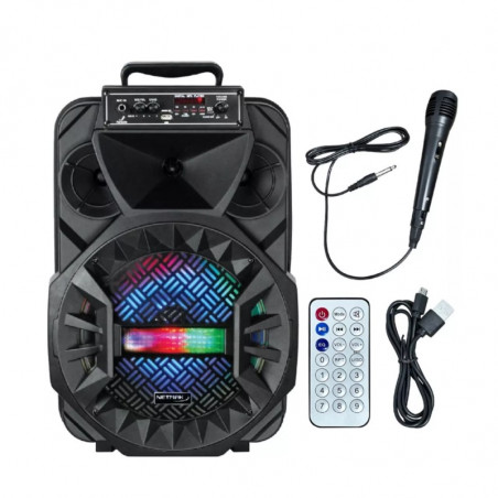 Parlante bluetooth NETMAK NM-ATR con karaoke y luz led RGB