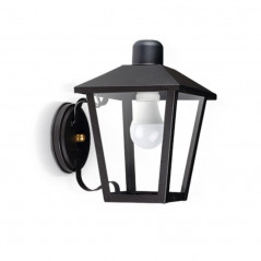 Farol SAN JUSTO TRAPEZOIDAL base con cruceta para 1 luz E27 negro