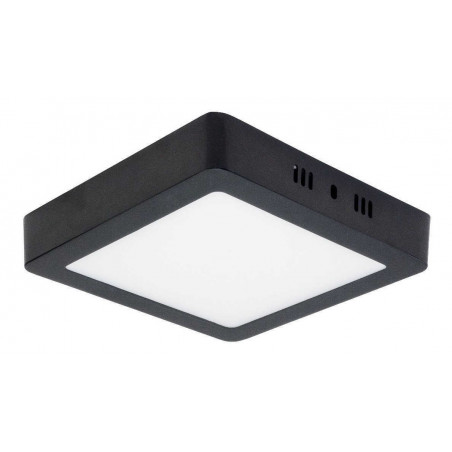 Plafon markas cuadrado led 12w 6500ºk negro luz dia 17x17cm