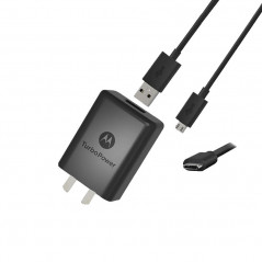Cargador original MOTOROLA USB-C 20W carga rápida negro con cable