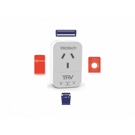 Protector de tensión TRV PROTECH F 10A heladeras AA inverter con retardo de conexión fija