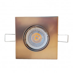 Spot SAN JUSTO cuadrado de embutir para 1 luz dicro GU10 móvil plastico acero