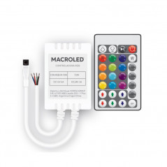 Controlador cinta led MACROLED RGB infrarrojo 3 canales 72w