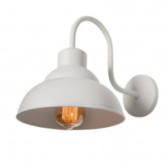 Aplique LUCES ARGENTINAS para 1 luz E27 con brazo 1/2 pantalla metal blanco