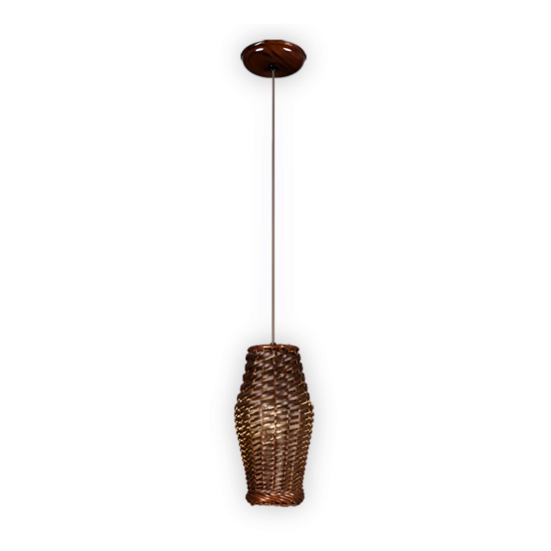 Colgante CARILUX COSENZA para 1 luz E27 cilindro mimbre