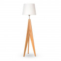 Lámpara de pie CARILUX para 1 luz E27 madera con pantalla blanca