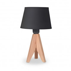 Velador CARILUX para 1 luz E27 paraiso pantalla lino negro