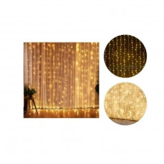 LUZ NAVIDAD CORTINA 300L LED BLANCO FRIO 3X3