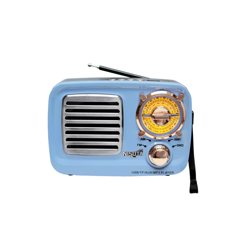 OUTLET Parlante bluetooth NISUTA NSRV15 estilo vintage con radio AM/FM, MP3 y AUX