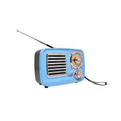 Parlante bluetooth NISUTA NSRV15 radio vintage 3W celeste outlet