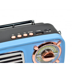 Parlante bluetooth NISUTA NSRV15 radio vintage 3W celeste outlet