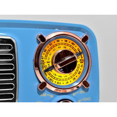 Parlante bluetooth NISUTA NSRV15 radio vintage 3W celeste outlet