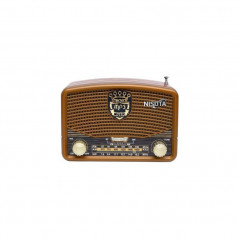 Parlante bluetooth NISUTA NSRV16 radio vintage 3W marrón outlet