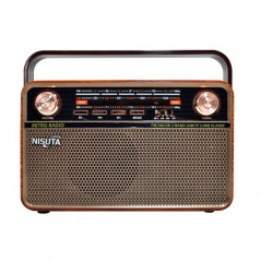 Parlante bluetooth NISUTA NSRV21 radio vintage portátil 5W marrón outlet