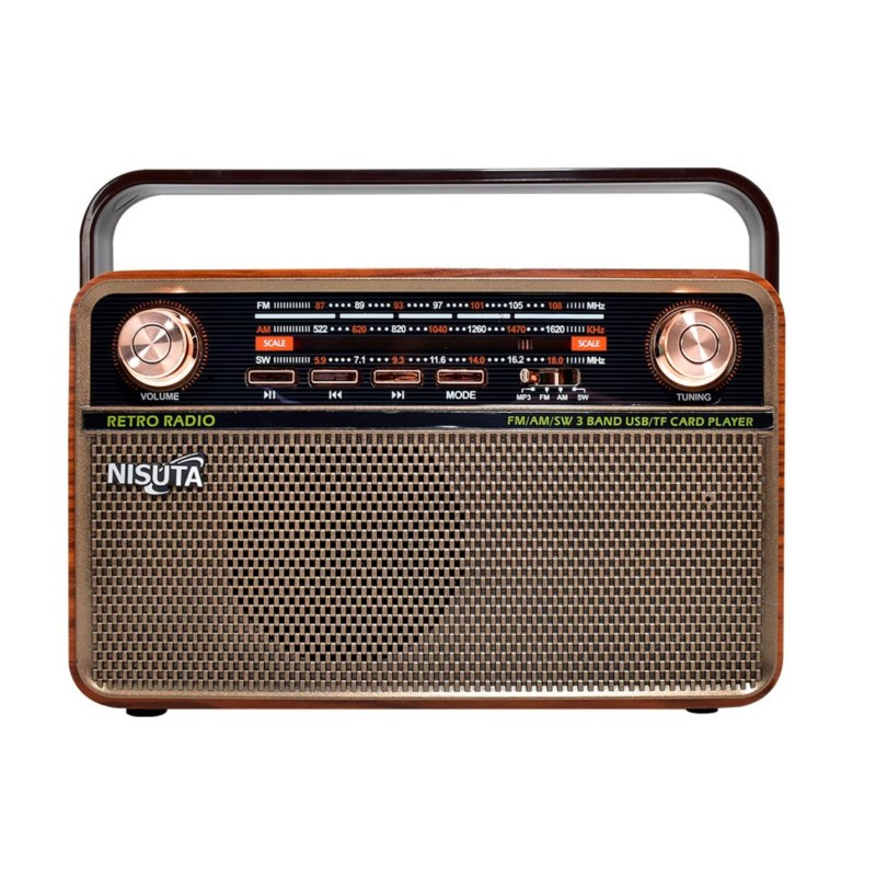 Parlante bluetooth NISUTA NSRV21 radio vintage portátil 5W marrón outlet Parlante bluetooth NISUTA NSRV21 radio vintage portátil 5W marrón outlet