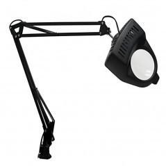 OUTLET Lámpara de mesa DABOR con lupa extensible para tablero con morsa negro