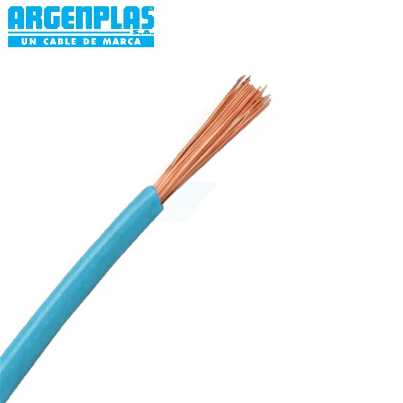 Cable unipolar ARGENPLAS 6,0mm2 rollo celeste CLASE 4 IRAM 2183