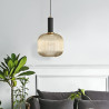 Colgante ETHEOS OVAL para 1 luz E27 vidrio dorado ambar