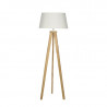 Lámpara de pie CARILUX para 1 luz E27 madera pantalla lino blanco