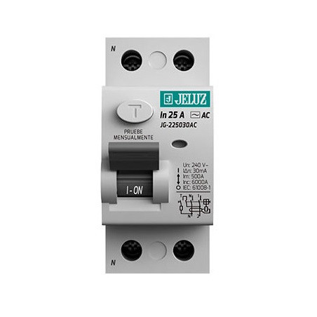 Interruptor diferencial JELUZ bipolar 25A 30MA