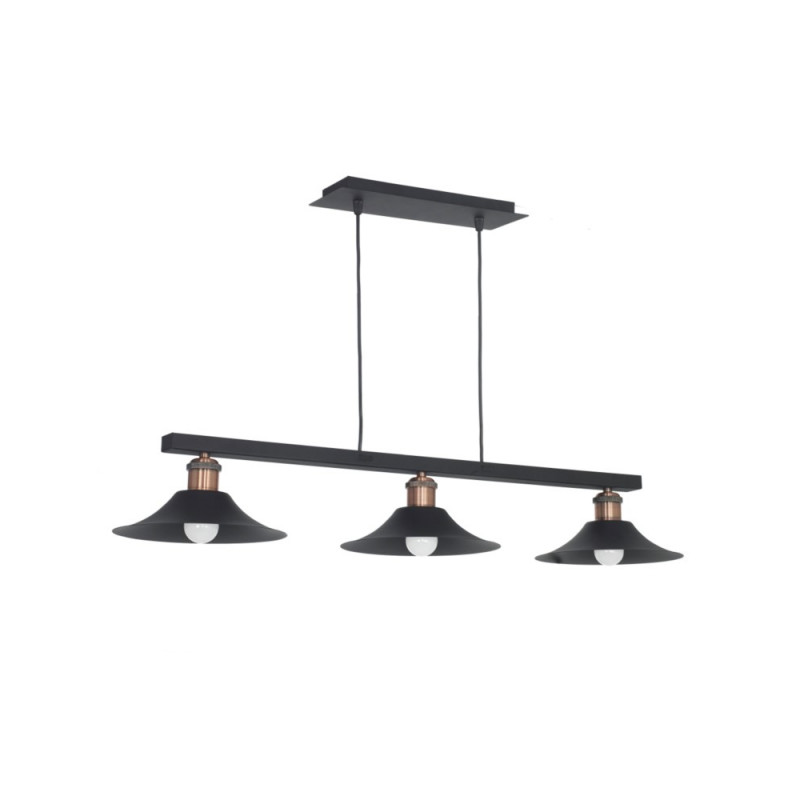 Colgante FERROLUX PADUA para 3 luces E27 negro Colgante FERROLUX PADUA para 3 luces E27 negro