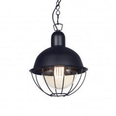 Colgante SAN LORENZO MINI GALPON para 1 luz E27 florón negro