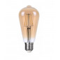 Lámpara JELUZ filamento led pera dorado E27 8W 781lm 3000k luz cálida