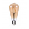 Lámpara led JELUZ filamento pera dorado E27 8W 781lm 3000K luz cálida