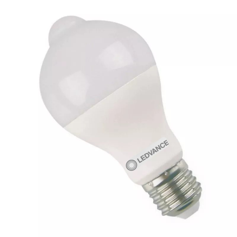 Lámpara led LEDVANCE cla60 con sensor 9w/865 biv E27 luz fría