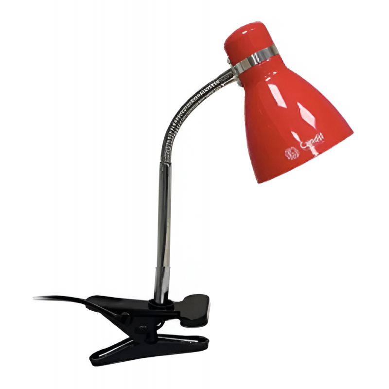 Lámpara de Escritorio CANDIL PIPO tipo pinza flexible para 1 luz E27 rojo