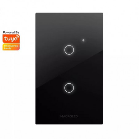 Tecla MACROLED TSX2N Smart touch 2 canales 10A negro