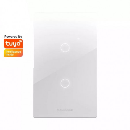 Tecla MACROLED TSX2B Smart touch 2 canales 10A blanco