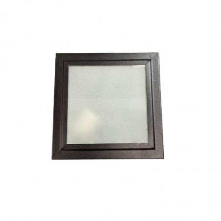 Plafón BOALUZ para 1 luz E27 cuadrado con vidrio lateral satinado negro