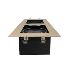 Spot SAN JUSTO de embutir rectangular para 2 luces AR111 GU10 móvil acero