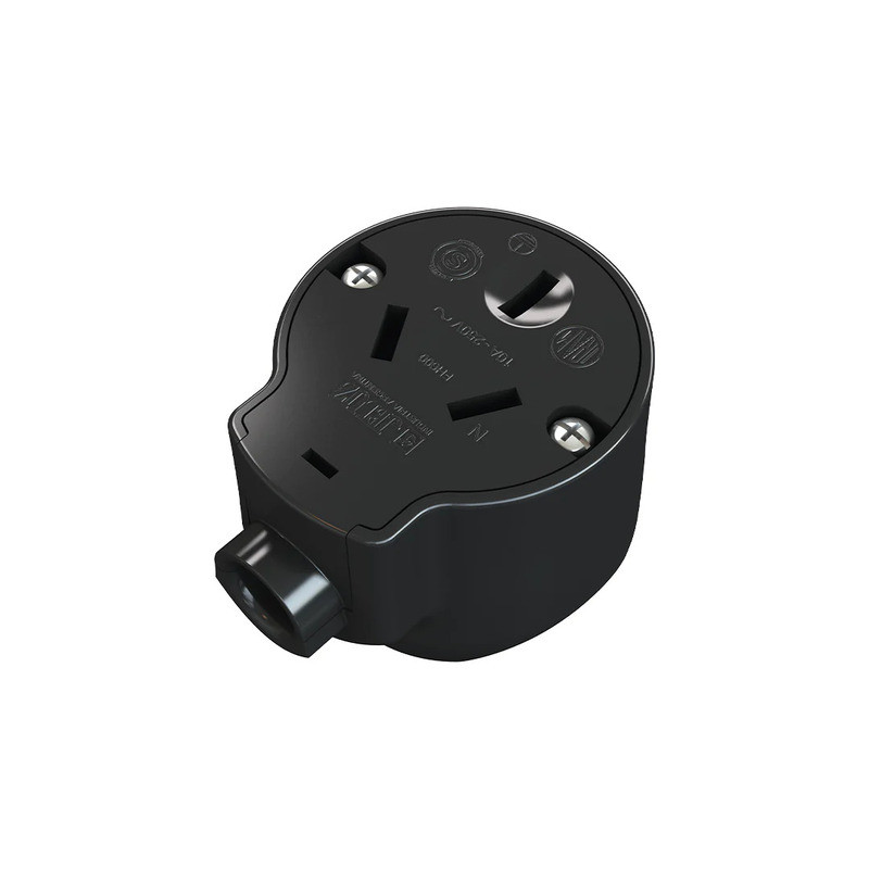 Ficha hembra JELUZ FH621 10A 250V negro salida lateral Ficha hembra JELUZ FH621 10A 250V negro salida lateral