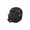 Ficha hembra JELUZ FH621 10A 250V negro salida lateral