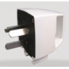 Ficha macho KALOP perno chato polarizado 10A 250v alto consumo blanco
