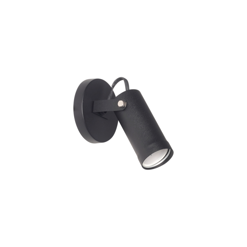 Aplique SAN JUSTO CANALS tubo para 1 luz GU10 móvil con base negro