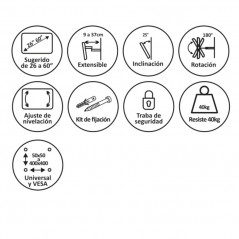 Soporte TV NAKAN SPL-375E giratorio 26 a 60''
