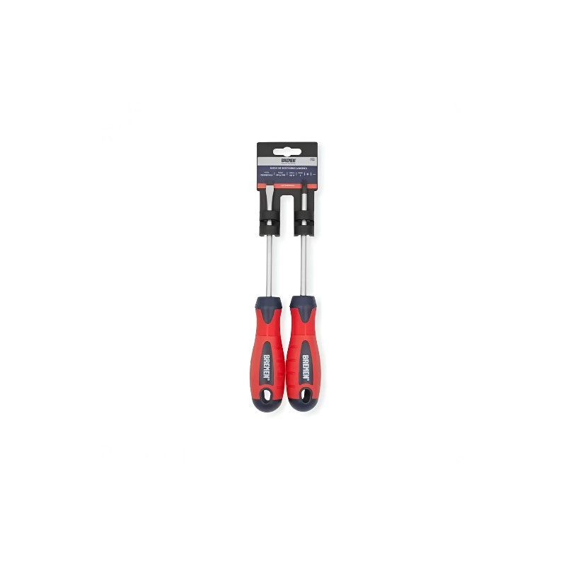 Kit 2 destornilladores BREMEN punta plana y phillips 5x100 mm Kit 2 destornilladores BREMEN punta plana y phillips 5x100 mm