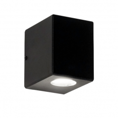 Aplique SAN JUSTO unidireccional rectangular para 1 luz GU10 negro