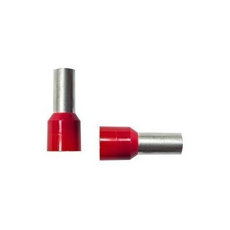 Terminal puntera hueca 1mm2 preaislado rojo