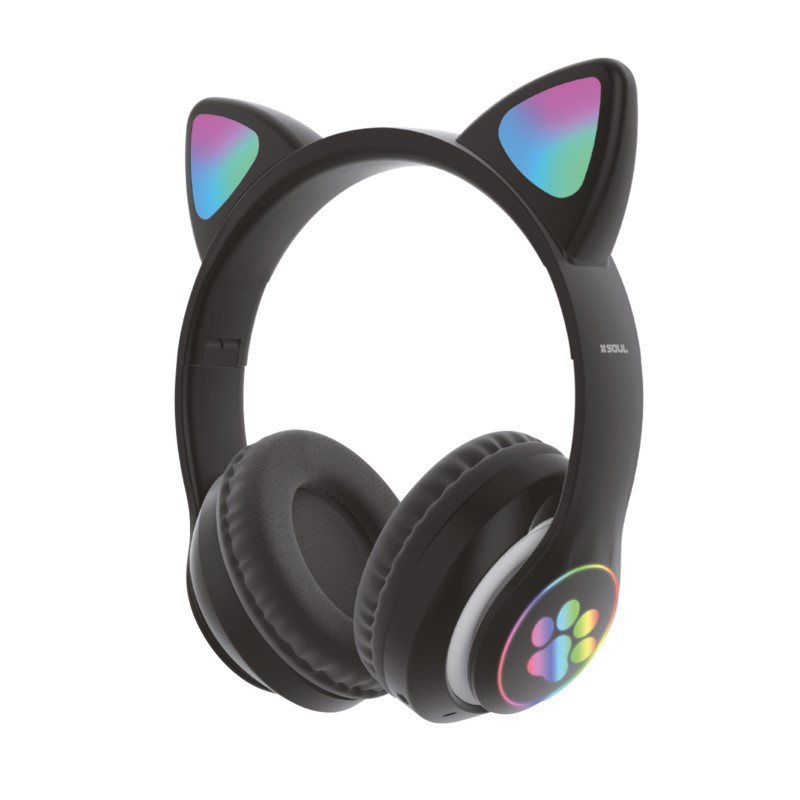 Auriculares bluetooth SOUL PARTYCAT negro con orejas de gato