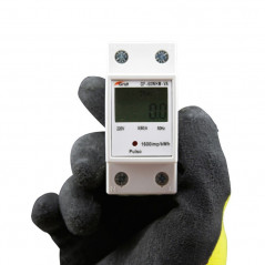 Medidor monofásico GRALF GF-60WHM-VA 2P riel din con amperaje y frecuencia