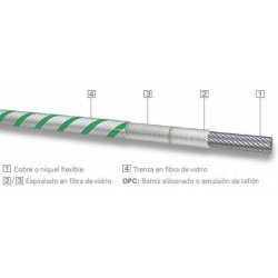 Cable indusil fibra de vidrio alta temperatura 1x1,00mm2...